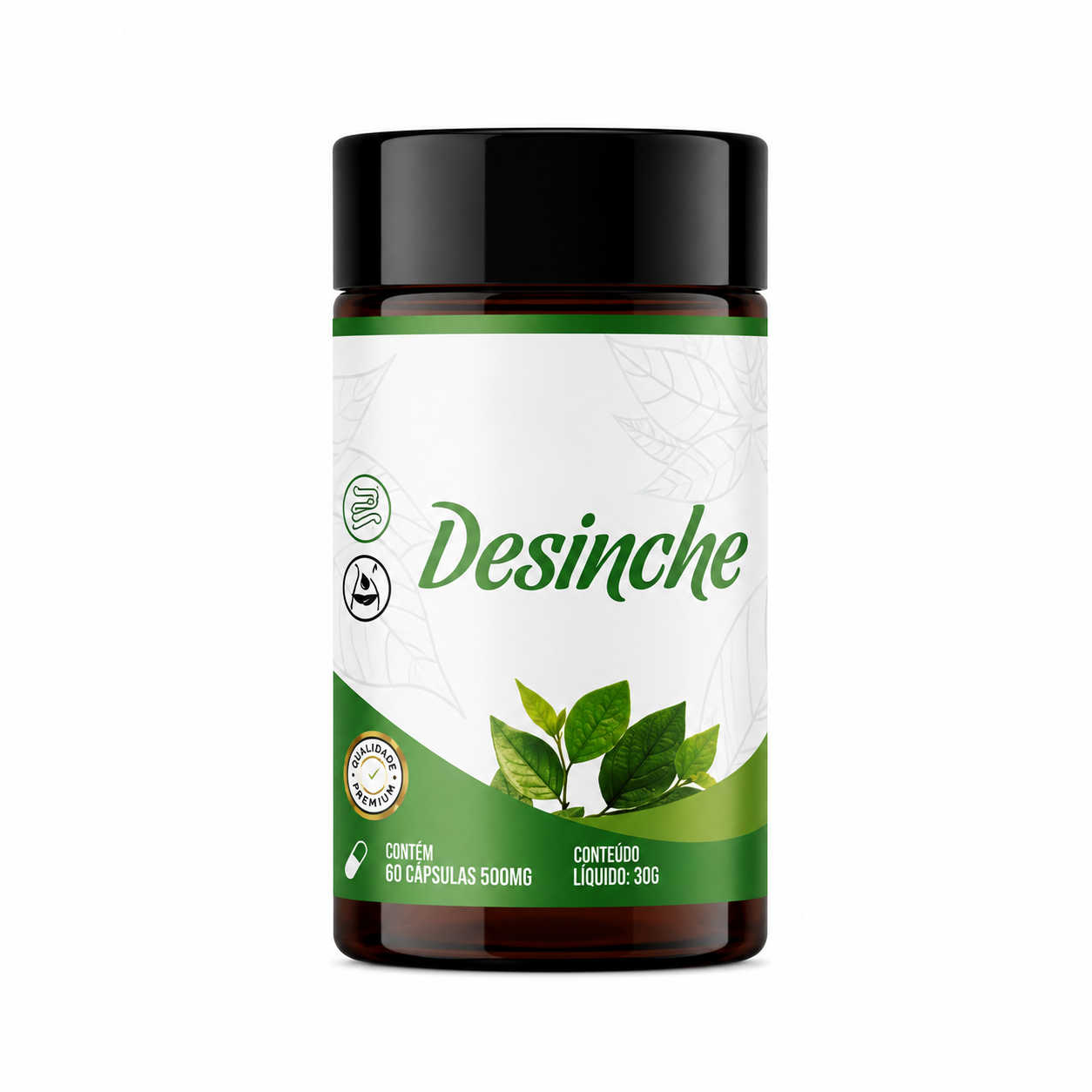 Desinche 60 Cápsulas de 500mg - Retenção de Líquidos e Inchaço